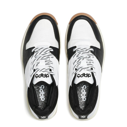Men's DAPS DESI Mid pickleball shoes in black and white by DAPSFIT, featuring supportive design and sporty look for active play.