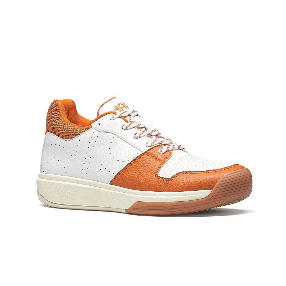 Men's DAPS DESI Mid pickleball shoes in burnt orange by DAPSFIT, featuring sporty design and supportive fit for active play.