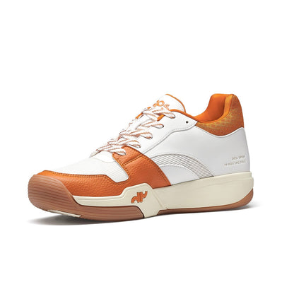 Men's DAPS DESI Mid pickleball shoes in burnt orange by DAPSFIT, featuring supportive design and sporty style.