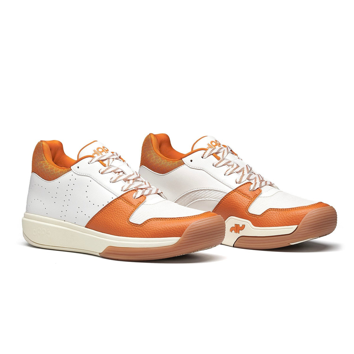 Men's DAPS DESI Mid pickleball shoes in burnt orange by DAPSFIT, featuring supportive design and sporty style for active play.