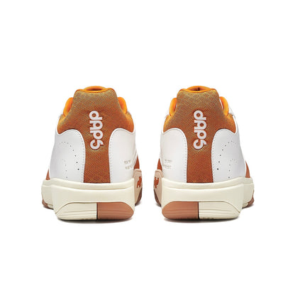 Men's DAPS DESI Mid pickleball shoes in burnt orange, DAPSFIT brand, featuring sporty design and supportive sole for active play.