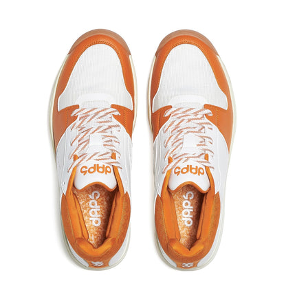 Men's DAPS DESI Mid pickleball shoes in burnt orange by DAPSFIT, featuring supportive design and sporty style.