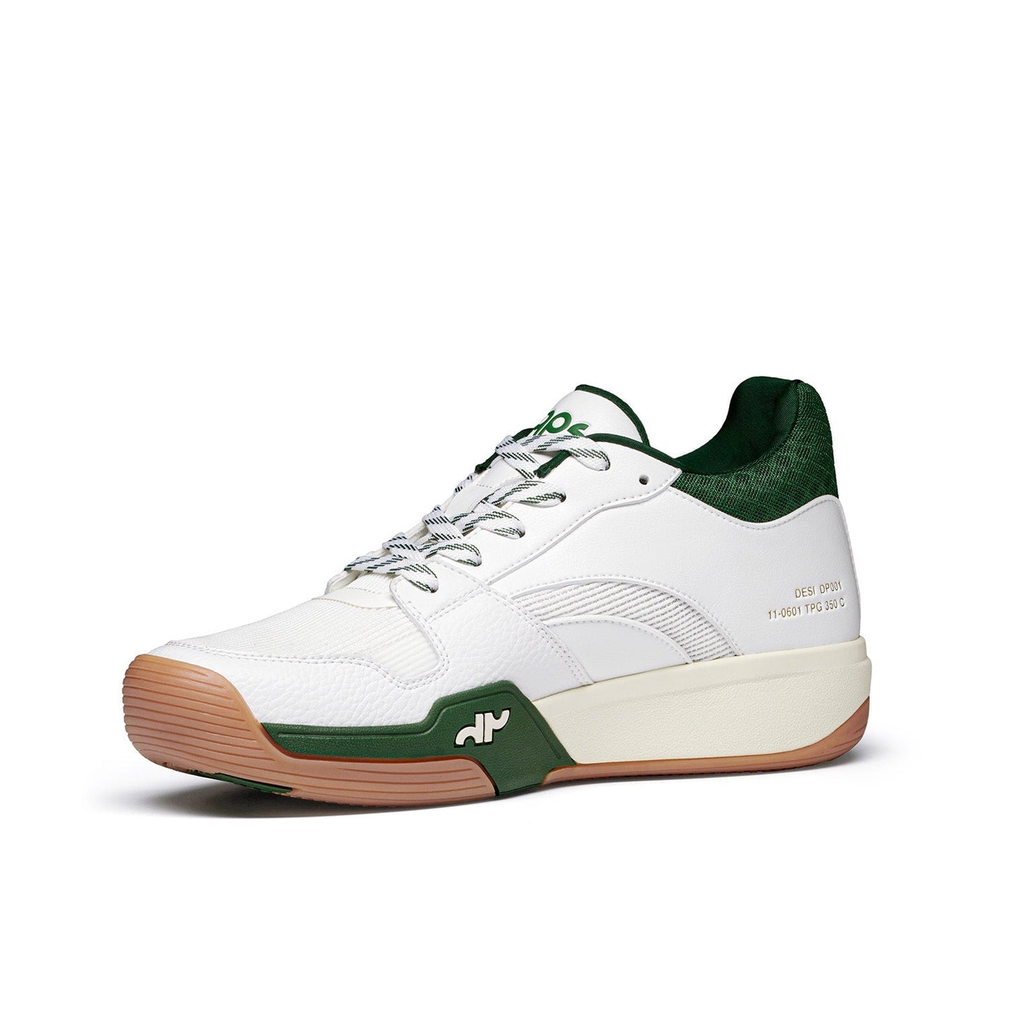 Men's DAPS DESI Mid pickleball shoes in green and white by DAPSFIT, featuring supportive design and sporty style.