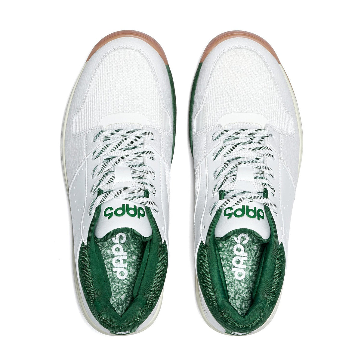 Men's DAPS DESI Mid pickleball shoes in green and white by DAPSFIT, featuring supportive design and sporty style.