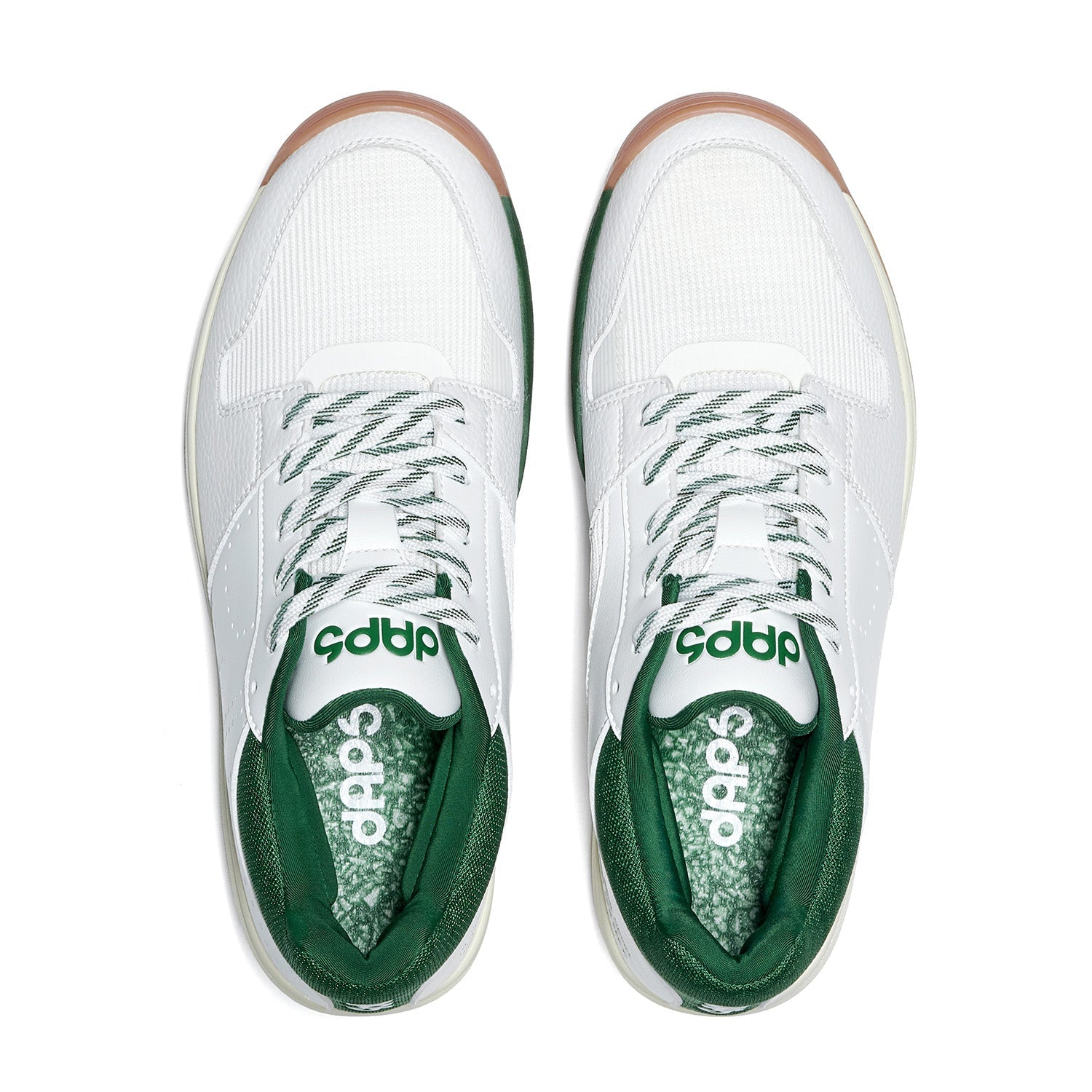 Men's DAPS DESI Mid pickleball shoes in green and white by DAPSFIT, featuring supportive design and sporty style.