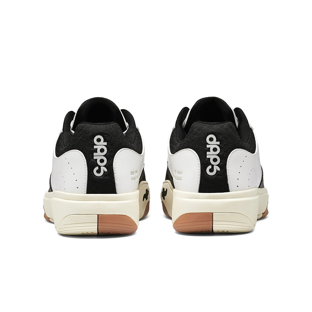 Women's DAPS DESI Low Pickleball Shoes in black and white by DAPSFIT, featuring a sporty design and comfortable fit.