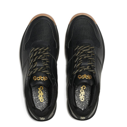 Women's DAPS DESI Low Pickleball Shoes in black by DAPSFIT, shown with a sleek low-profile design and supportive sole.