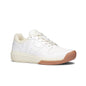 Women's DAPS DESI Low Pickleball Shoes by DAPSFIT in white and cream, featuring a breathable design and supportive sole.