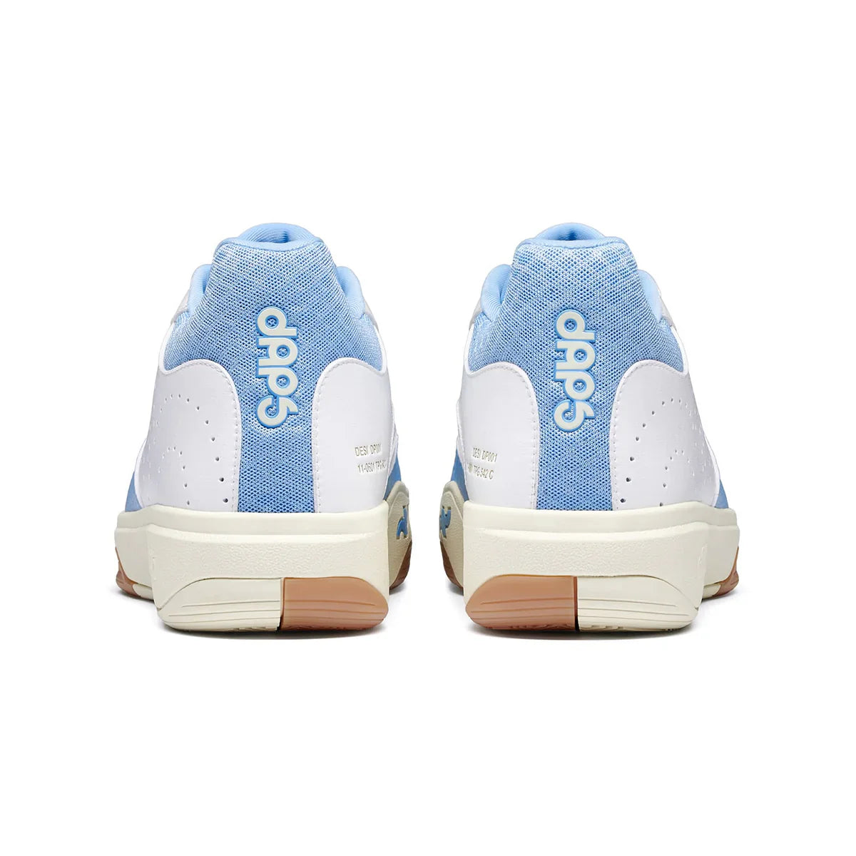 Women's DAPS DESI Mid pickleball shoes in baby blue and white by DAPSFIT, featuring supportive design and stylish athletic look