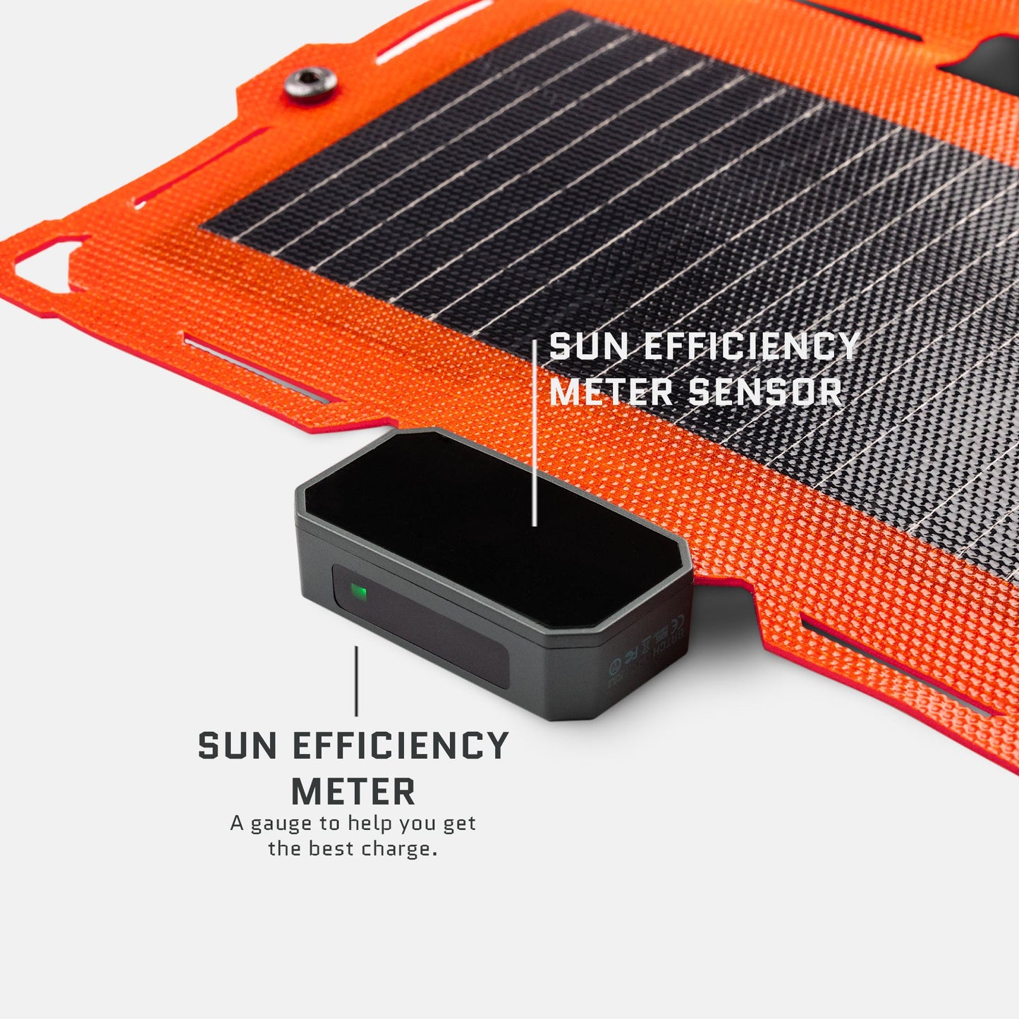 Dark Energy Spectre 18W solar panel with black photovoltaic cells and mounting frame, designed for renewable energy applications