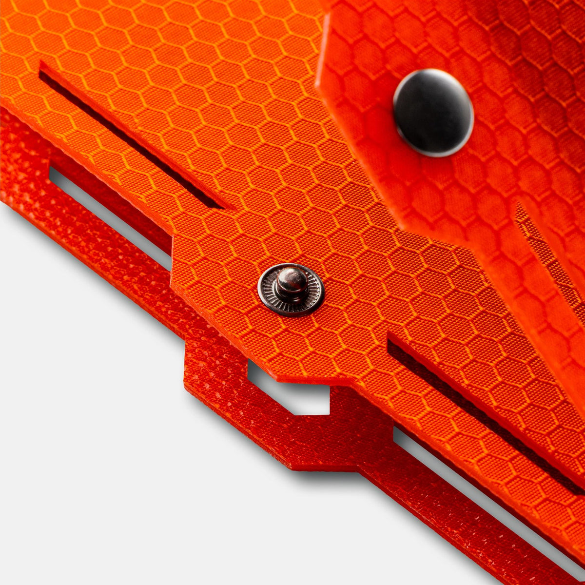Close-up of orange control buttons on Dark Energy Spectre 18W solar panel for easy operation and adjustments