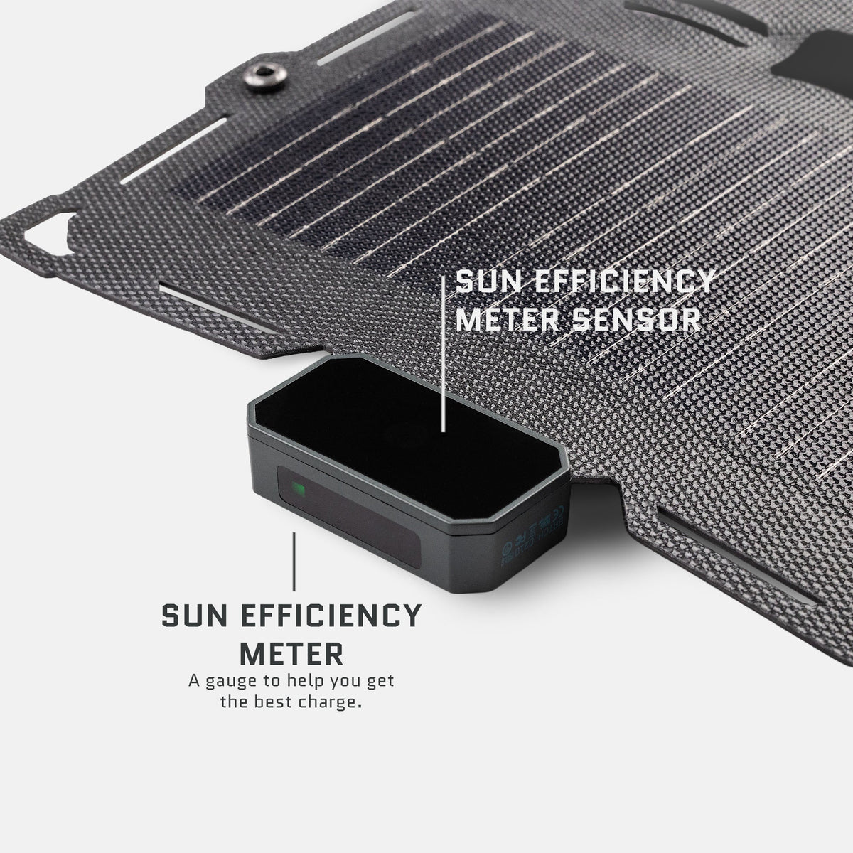 Dark Energy Spectre 18W solar panel with black frame and textured surface, suitable for outdoor solar power applications