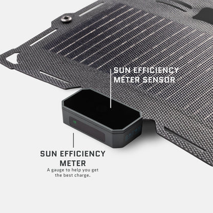 Dark Energy Spectre 18W solar panel with black frame and textured surface, suitable for outdoor solar power applications