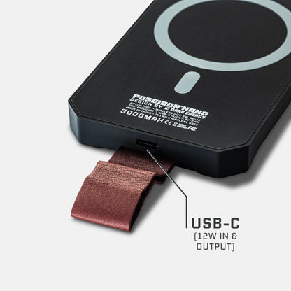 Dark Energy Poseidon Nano Power Bank portable charger with grey ports and compact design for on-the-go device charging.