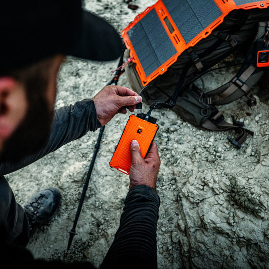 Dark Energy Poseidon Pro Power Bank portable charger with multiple USB ports and sleek design, ready for on-the-go device charging.