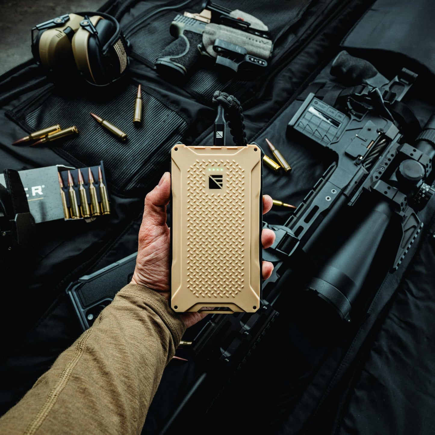 Dark Energy Poseidon Pro Power Bank, portable charger with multiple USB ports and sleek design for on-the-go device charging.