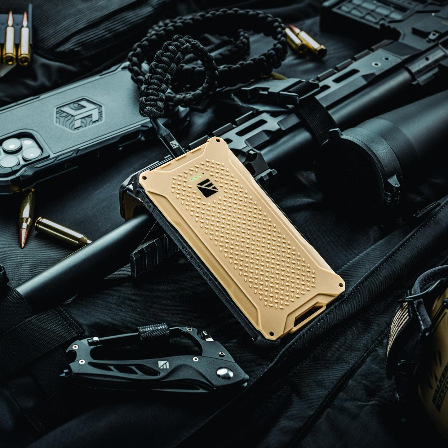 Dark Energy Poseidon Pro portable charger with multiple USB ports and sleek design, fully charged and ready to power devices.