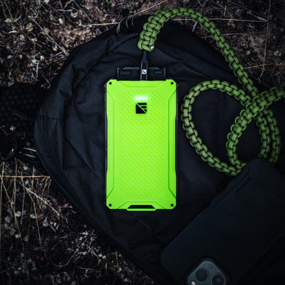 Dark Energy Poseidon Pro Power Bank, portable charger with sleek design and multiple USB ports for charging devices on the go.