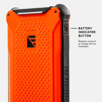 Dark Energy Poseidon Pro Power Bank portable charger in orange with multiple USB ports and compact design.