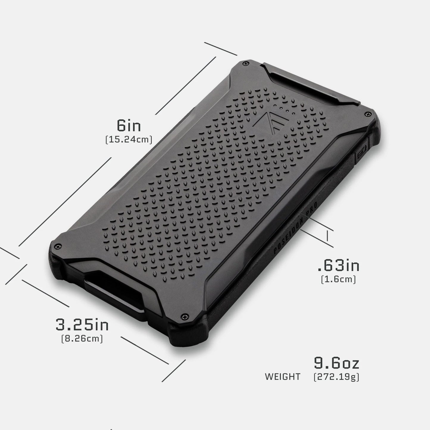 Dark Energy Poseidon Pro Power Bank in black, portable charger with sleek design and multiple charging ports for on-the-go power.