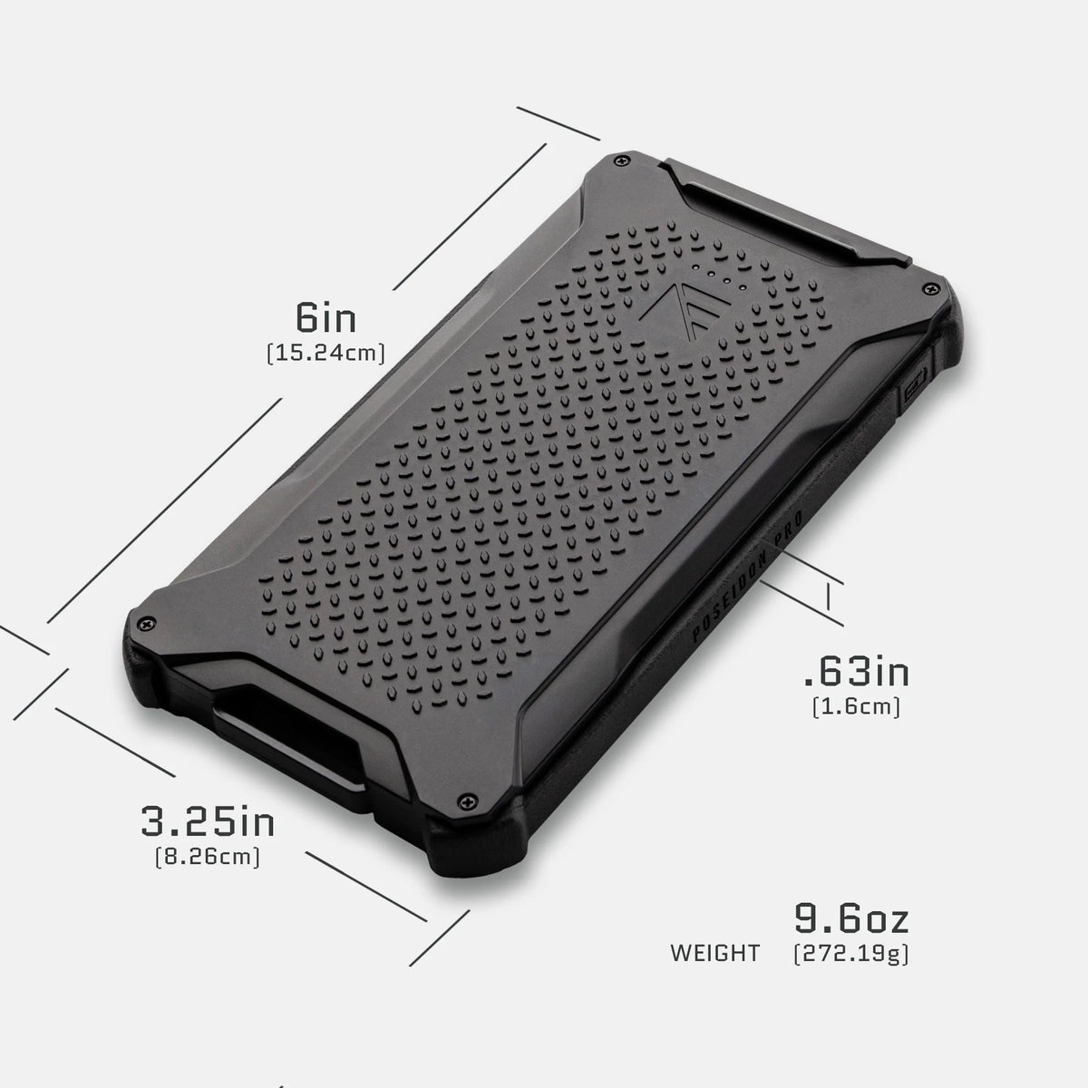 Dark Energy Poseidon Pro Power Bank in black, portable charger with sleek design and multiple charging ports for on-the-go power.