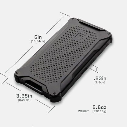Dark Energy Poseidon Pro Power Bank in black, portable charger with sleek design and multiple charging ports for on-the-go power.