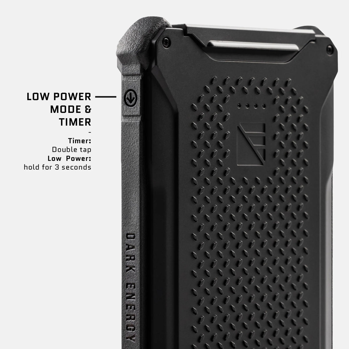 Dark Energy Poseidon Pro Power Bank portable charger in black, compact design with multiple USB ports for on-the-go charging.