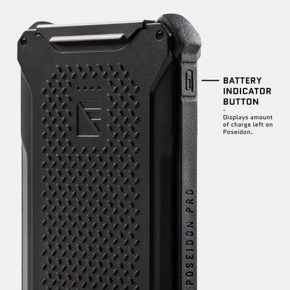 Dark Energy Poseidon Pro Power Bank portable charger with black battery, compact and sleek for on-the-go device charging.