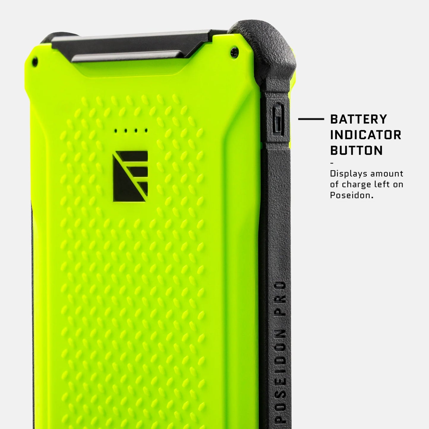 Dark Energy Poseidon Pro Power Bank, a green portable charger with multiple charging ports and LED indicators.