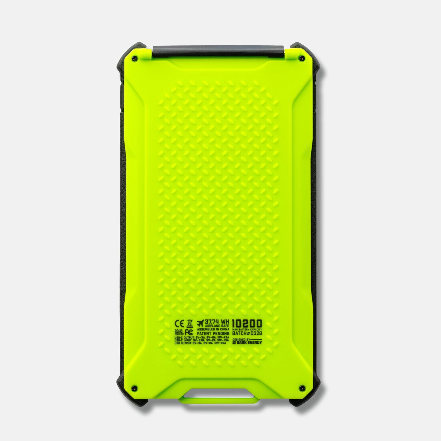 Dark Energy Poseidon Pro Power Bank in green, portable charger with multiple USB ports, compact design, and durable build.