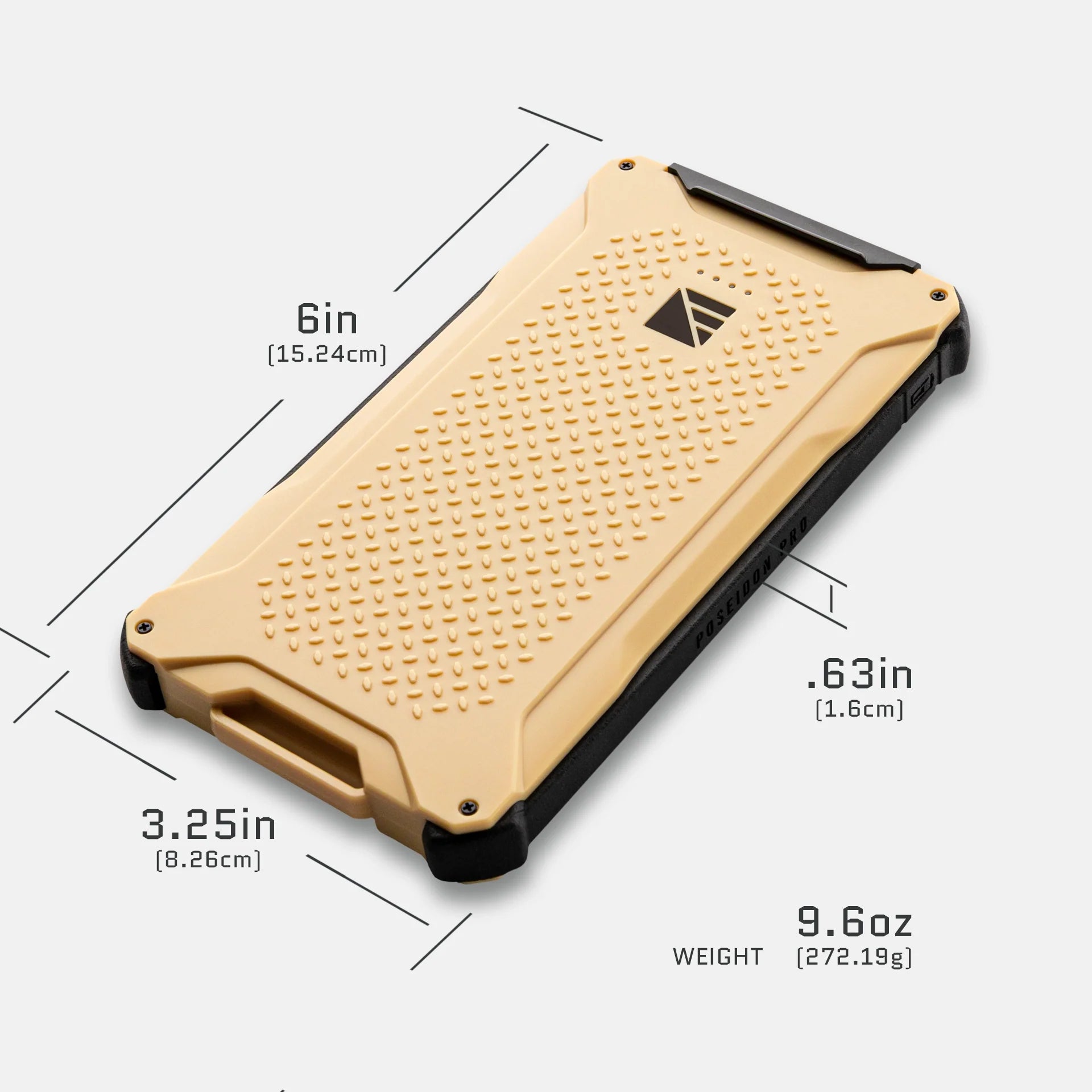 Dark Energy Poseidon Pro Power Bank portable charger in desert tones, compact design ideal for on-the-go device charging.