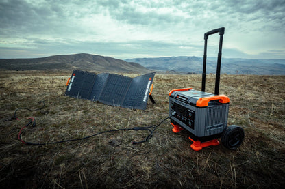 Dark Energy Recon 2000 Power Station with multiple charging ports and digital display, portable and suitable for outdoor power needs.