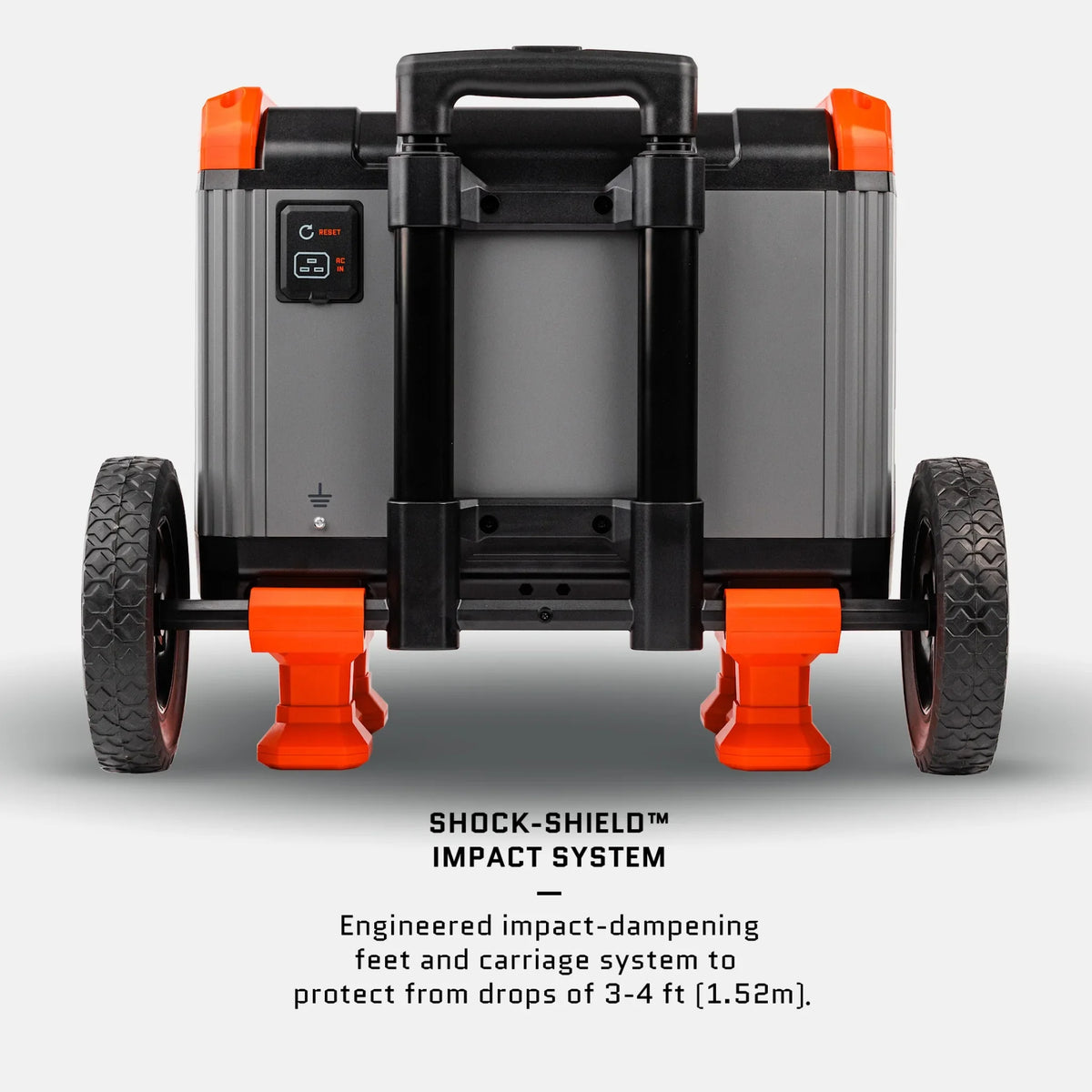 Dark Energy Recon 2000 Power Station with digital display and multiple charging ports on a neutral background.