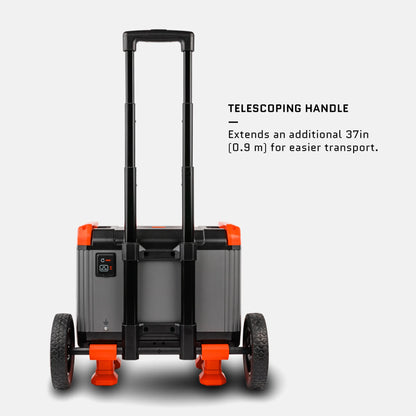 Dark Energy Recon 2000 Power Station with digital display and multiple charging ports, portable for outdoor and emergency use.
