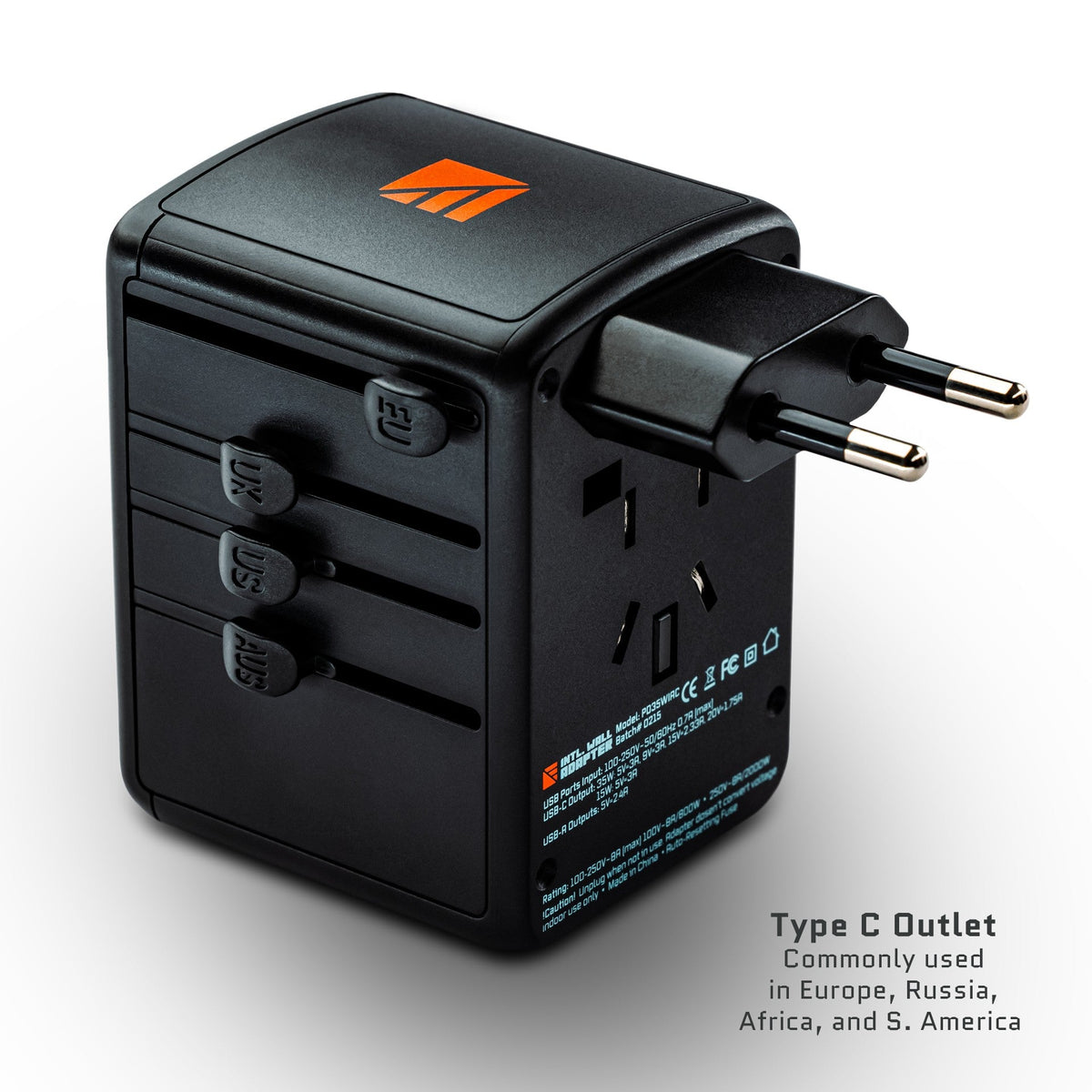 Dark Energy international wall adapter with multiple plug options and compact design for versatile worldwide charging.