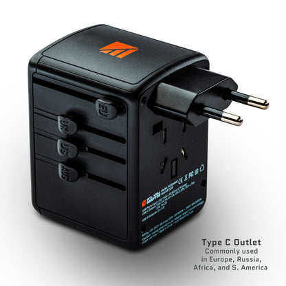 Dark Energy international wall adapter with multiple plug options and compact design for versatile worldwide charging.