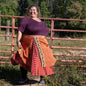 Darn Good Yarn The Original Sari Wrap Skirt in cool tones, showcasing vibrant, flowing fabric and stylish wrap design.