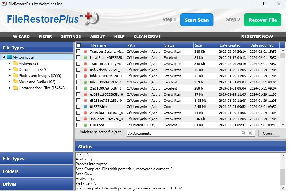 Data Recovery software compatible with Windows 11, 10, 8.1, 7 – recover deleted and lost files – rescue deleted images, photos, audios, videos, documents and more - BACKUPMYFILESNOW