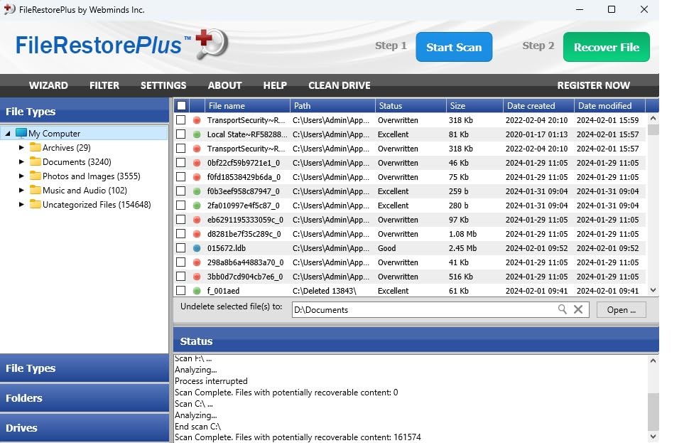Data Recovery software compatible with Windows 11, 10, 8.1, 7 – recover deleted and lost files – rescue deleted images, photos, audios, videos, documents and more - BACKUPMYFILESNOW