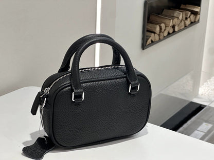 Light luxury women's mini handbag in top-layer cowhide, stylish versatile tote with shoulder and crossbody straps