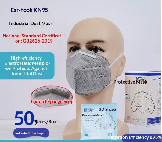 Dust-proof industrial-grade KN95 mask individually packaged with sponge strip