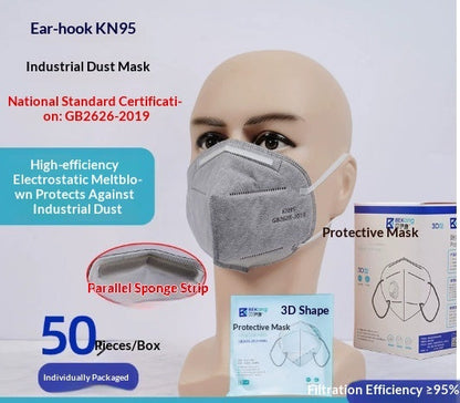Dust-proof industrial-grade KN95 mask individually packaged with sponge strip