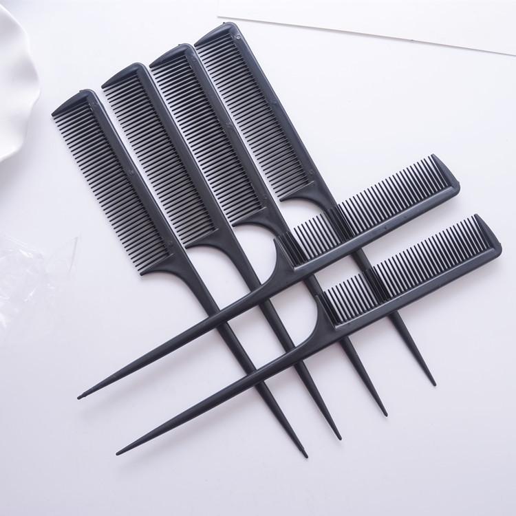 Black styling comb from BACKUPMYFILESNOW® with fine teeth for precise hair styling and grooming.