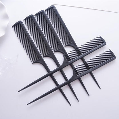 Black styling comb from BACKUPMYFILESNOW® with fine teeth for precise hair styling and grooming.