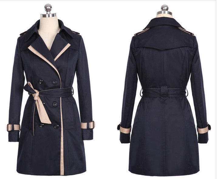 Ladies autumn trench coat, women’s winter long coat in a classic tailored design
