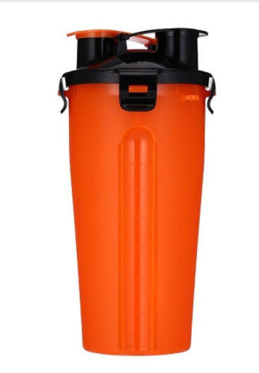 2-in-1 pet water bottle dispenser with silicone bowl for portable dog and cat drinking