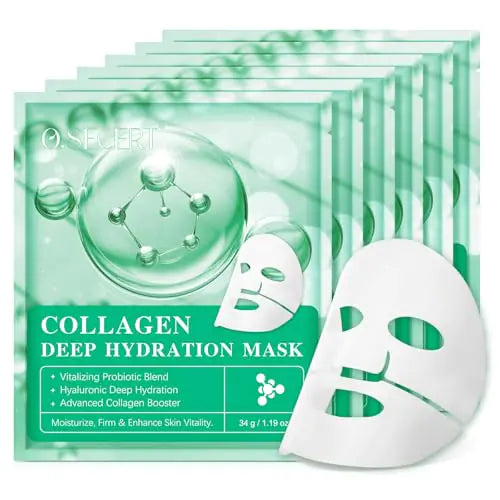Collagen Deep Overnight Mask- Collagen Hydrating Sheet Masks Anti Wrinkle Lifting Face Mask for All Skin Types - Restores Elasticity moisturizing & Firmness - Night Hydrogel Wrapping Mask (Care)