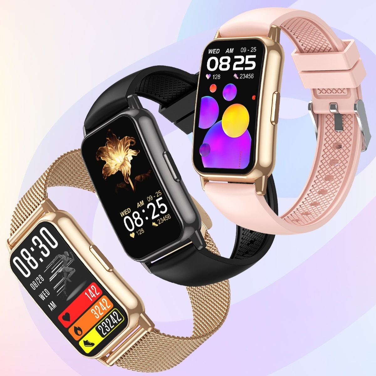 Smart Bluetooth calling women's sports watch with digital display and fitness tracking features