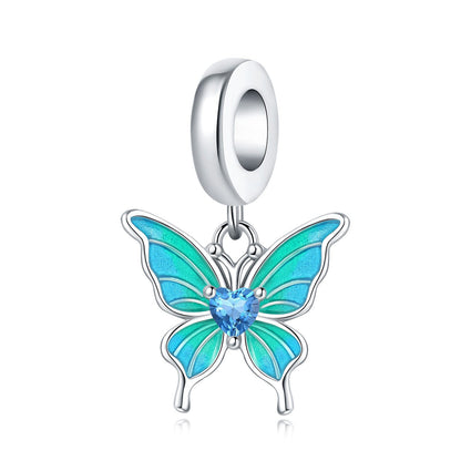 Copper gradient butterfly jewelry bead pendant DIY craft component