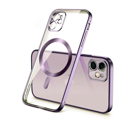 Electroplated protective cover for magnetic suction mobile phone case by My Store